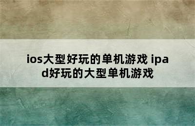 ios大型好玩的单机游戏 ipad好玩的大型单机游戏